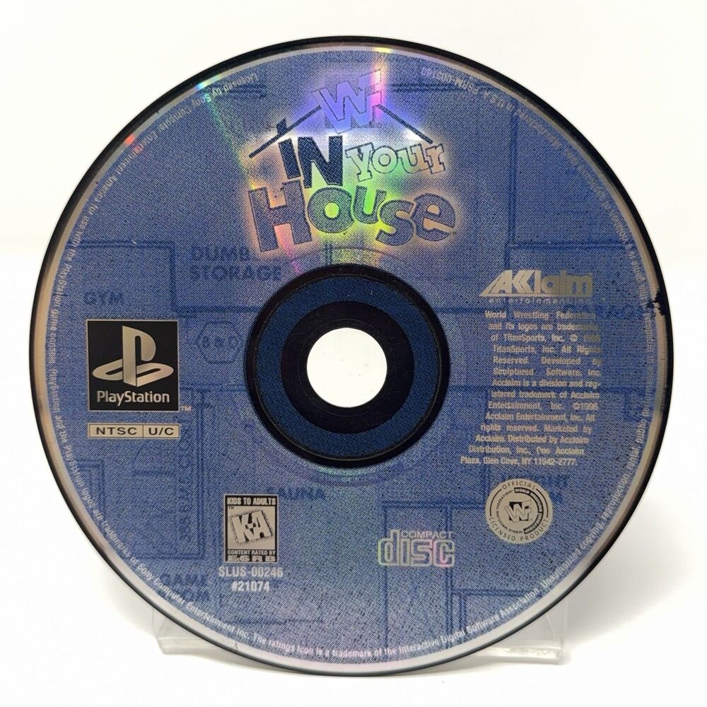 WWF In Your House Sony PlayStation 1 PS1 1996 Disc Only Refurbished Tested
